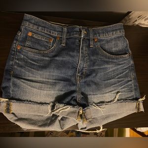 Madewell, dark wash, size 27, high-rise, denim shorts